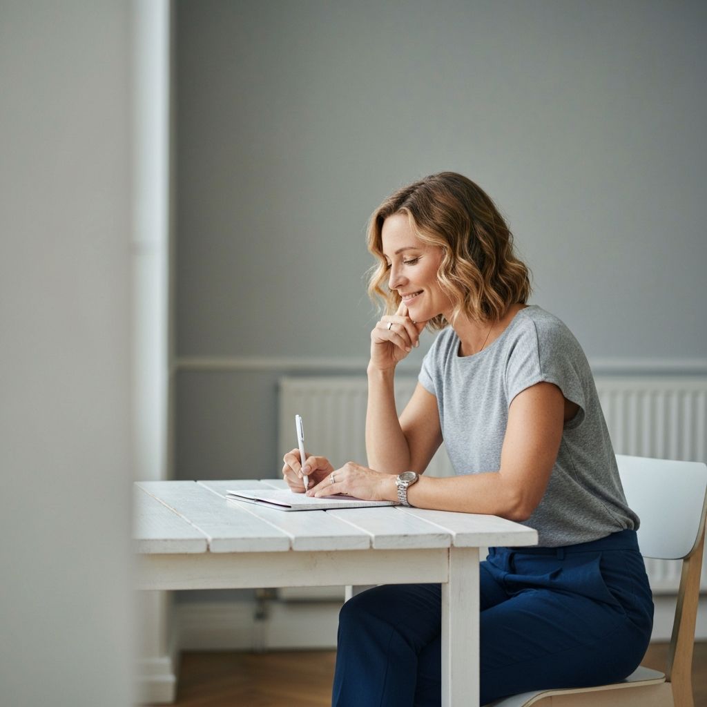 Person thoughtfully answering questions